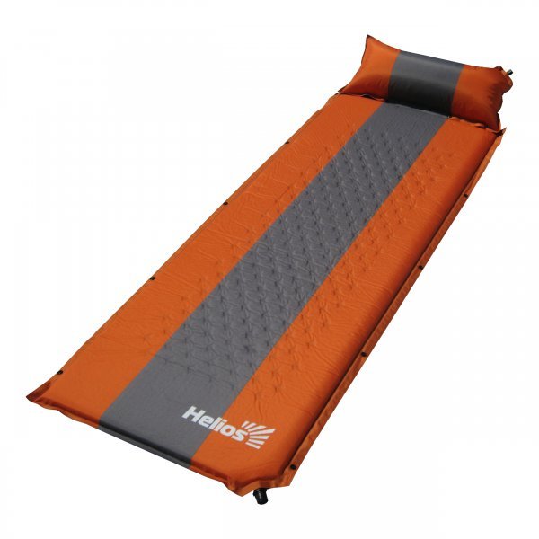 Коврик самонадувающийся Helios с подушкой HS-004P (Оранжевый)