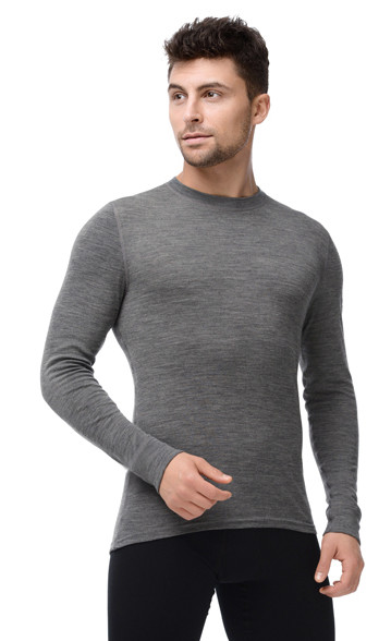 Термобелье Norveg Soft Shirt мужская футболка с длинным рукавом (Черный, M)