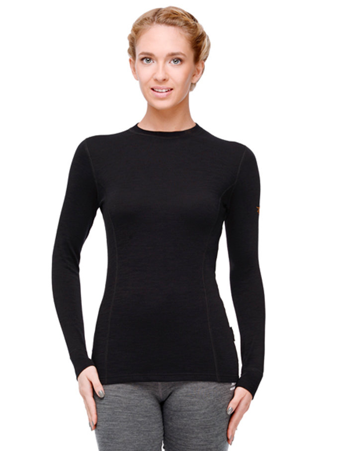Термобелье Norveg Classic женская футболка с длинным рукавом (Черный, L)